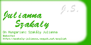 julianna szakaly business card