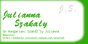 julianna szakaly business card